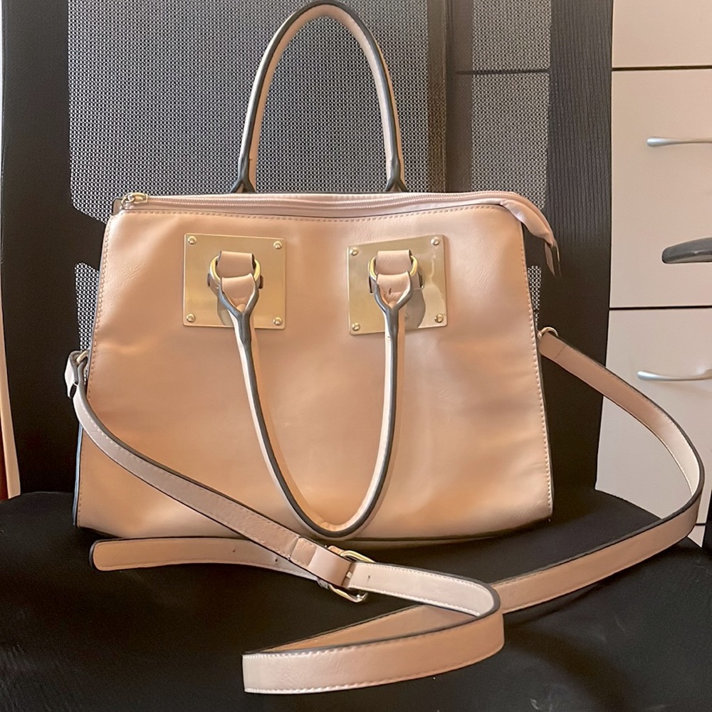 Blush Pink Gold Crossbody Handbag